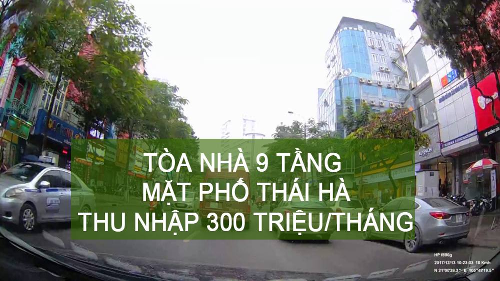Bán nhà mặt phố Thái Hà 9 tầng, thang máy, mặt tiền 6m, cho thuê 300 triệu/tháng
